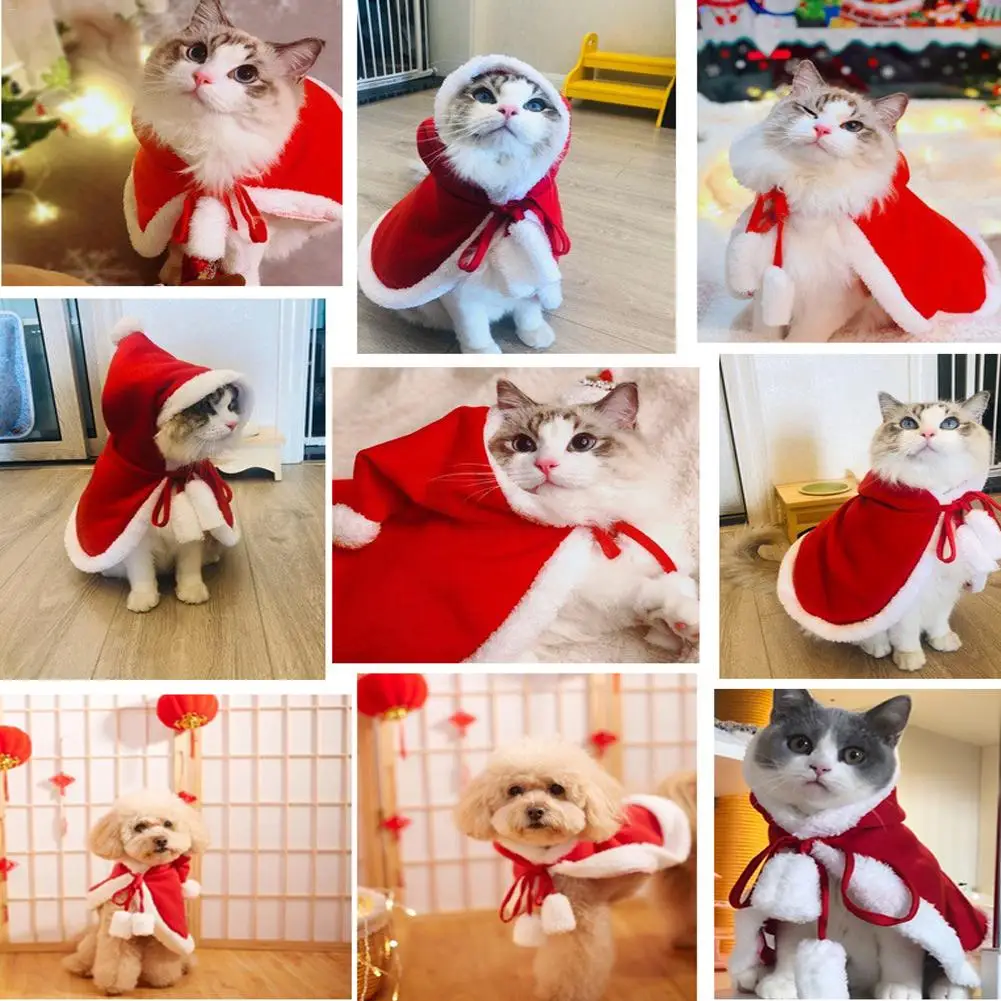 Кошка Собака Рождество плащ для домашних животных на год костюм плащ кошка собака одежда на Рождество вечерние Домашние животные собаки кошки Косплей Костюм