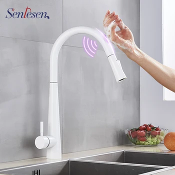 

Senlesen Sensor Touch Kitchen Faucets Black Touch Inductive Sensitive Faucets Stainless Steel Mixer Tap Single Handle Dual Outl