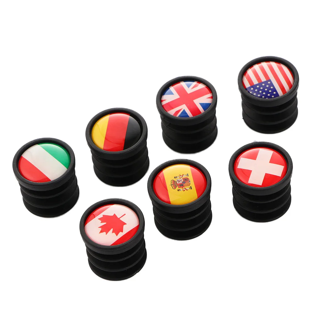 National Flag Bike Handlebar Plugs 1 Pair MTB Mountain Road Bike Bicycle Grips End Cap