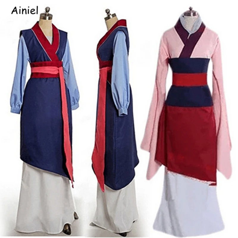 Film Hua Mulan Tentara Kostum Cosplay Merah Biru Gaun Rok Mulan Fantasia Putri Gaun Pesta Halloween Pakaian Wanita Film Tv Kostum Aliexpress