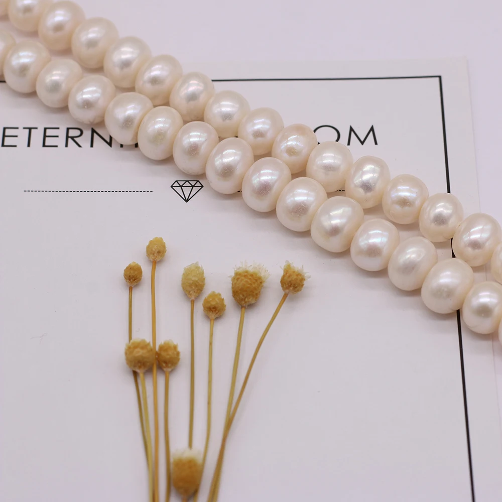 

Natural Freshwater Pearl Beads White Nearly Round Loose Pearls For DIY Charm Bracelet Necklace Jewelry Accessories Making 36cm