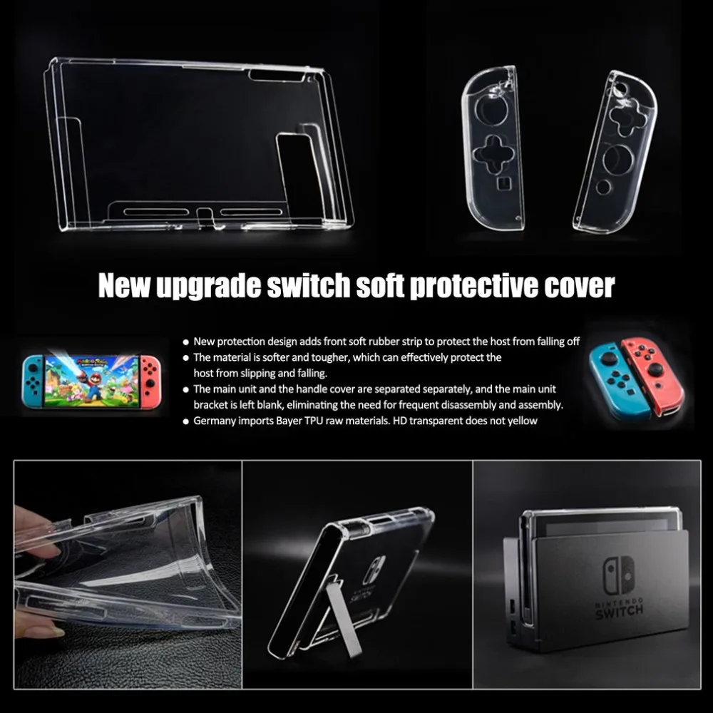 Прозрачный Мягкий ТПУ защитный чехол для Nintendo Switch контроллер NS Joy-Con прозрачный |