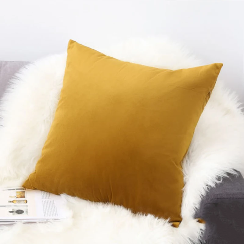 

9 Solid Colors Velvet Cushion Cover Decorative Sofa Cushions Four Sizes Throw Pillow Covers Decor Home Bed Car Pillows Case