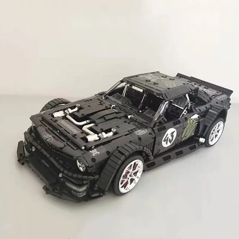 Цена 2019 Новинка 1965 Ford Mustang Hoonicorn гоночный автомобиль fit Technic MOC 22970 FIT 20102 строительные блоки кирпичи детские игрушки подарок