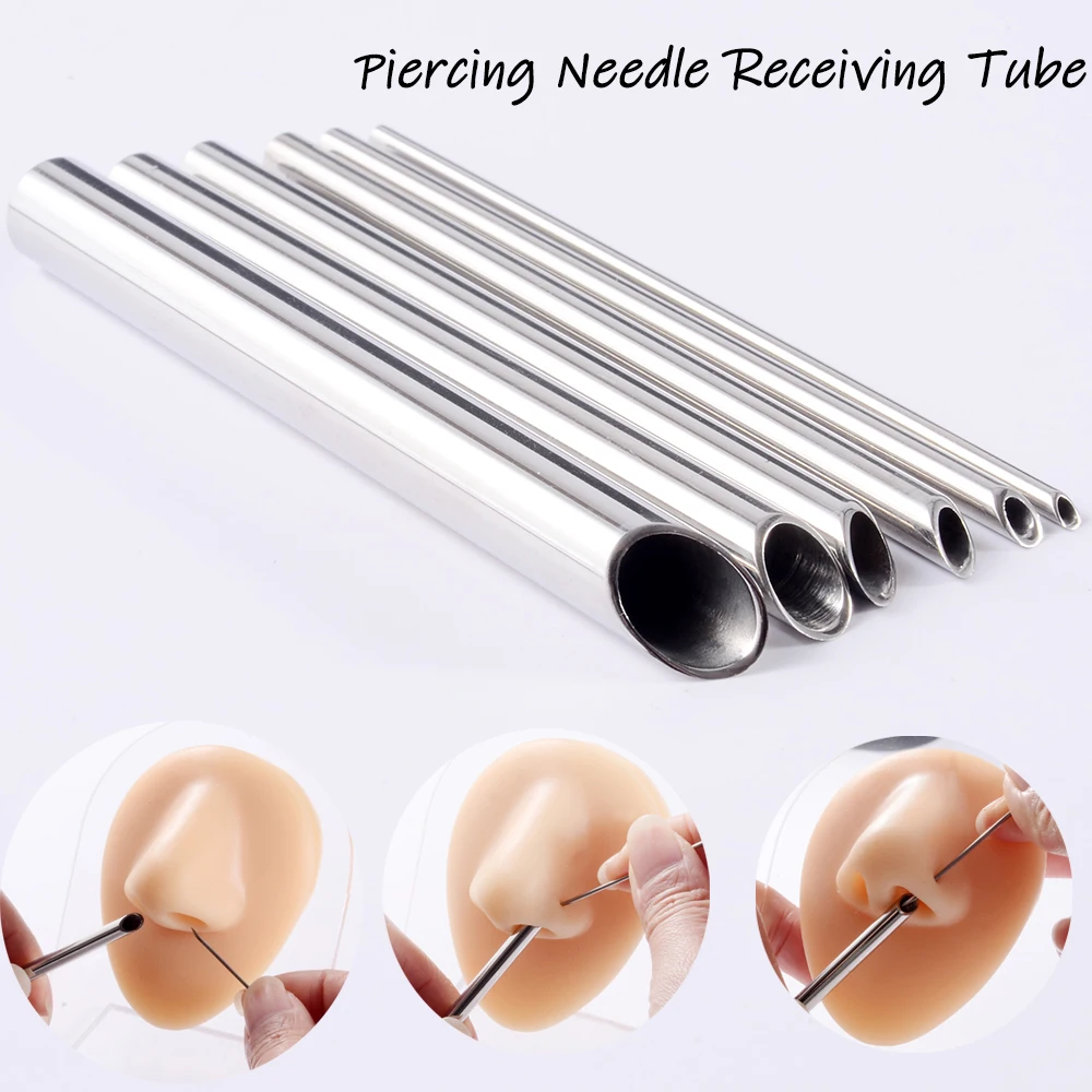 1PC Stainless Steel Piercing Needle Receiving Tube Holder Body Jewelry Piercing Receiver Holding Tool for Receive Pierce Needles