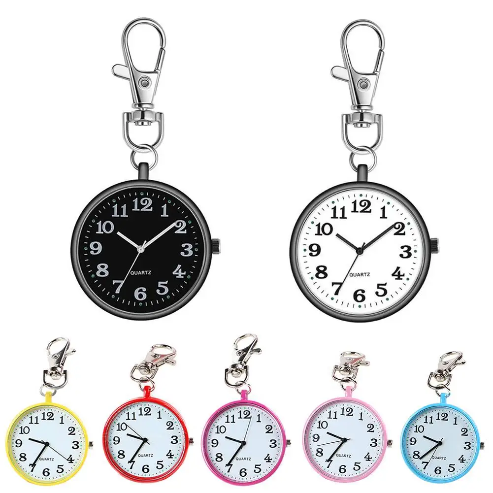 

Pocket Watches Retro Fashion Unisex Round Dial Quartz Nurse Medical Keychain Pocket Watch Fob Clock With Battery Doctor Watch