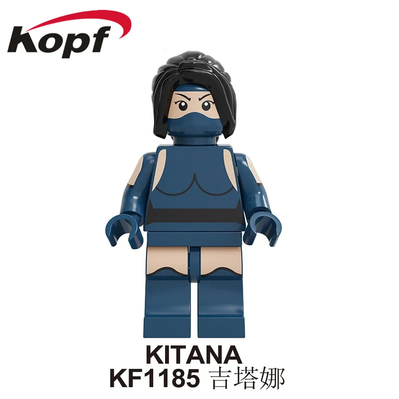 Одиночная Mortal Kombat строительные блоки Sub-Zero Джони Кейдж Горо Шао Кан Барака Jax Kitana фигурки для детей игрушки KF6108 - Цвет: KF1185 Without Box