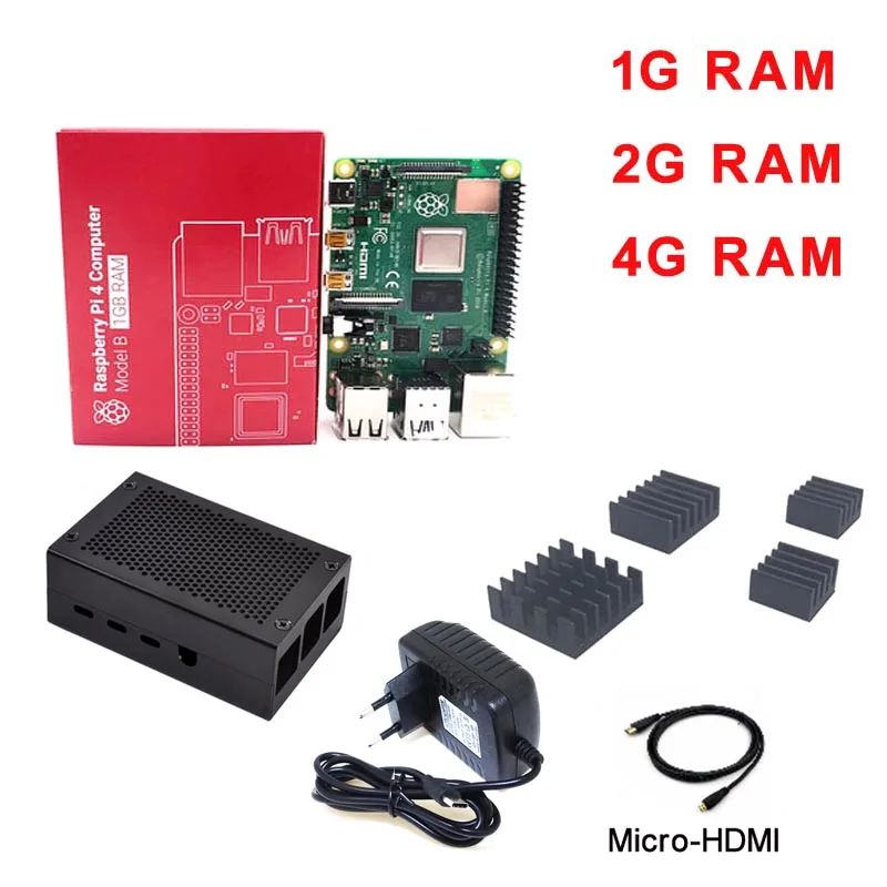 Макетная плата Raspberry Pi 4B Bluetooth 5 0 двойной HDMI двойная частота 5Gwifi/4K + чехол 5V3A