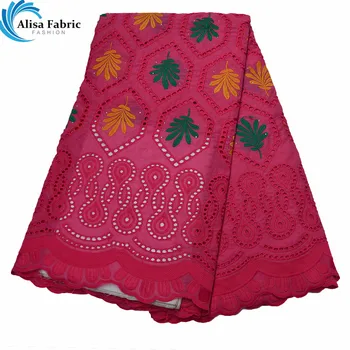 

African Dry Lace Fabrics With Swiss Voile Lace In Switzerland Dress Material With Embroidery And Stones 5 yards/pcs For Sewing