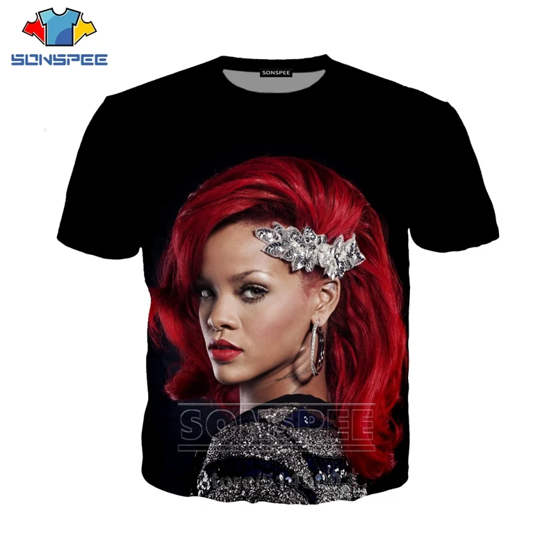 Футболка Rihanna для мужчин и женщин летняя толстовка с 3D принтом сексуальный певец