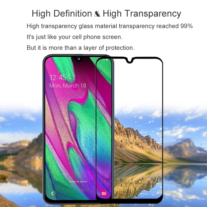 2 шт Полное покрытие протектор экрана закаленное стекло для samsung Galaxy A40 Защитное стекло для SM A405F/DS A405F пленка
