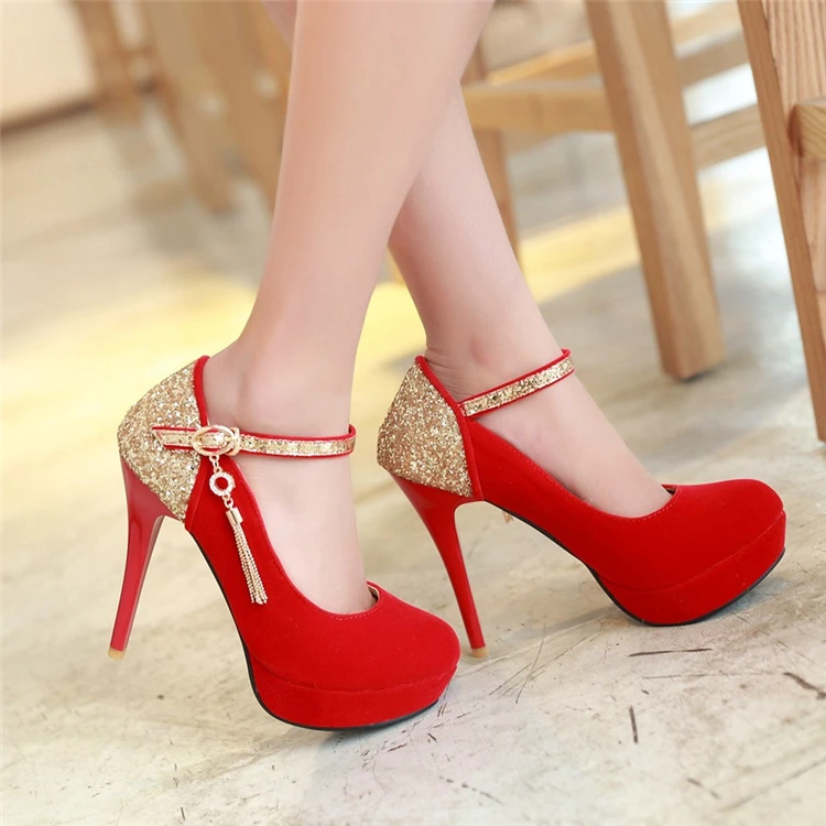 2020 Primavera y novedad de verano Zapatos Rojos de boda para mujer Zapatos  de tacón súper alto con zapatos de boda Rojos Zapatos individuales de gran  tamaño|Zapatos de tacón de mujer| -