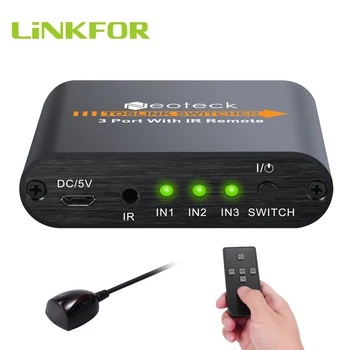 

LiNKFOR SPDIF/TosLink Digital Optical Audio Switchers 3x1 with IR Optical Switch Adapter digital optical TosLink Switch For DVD