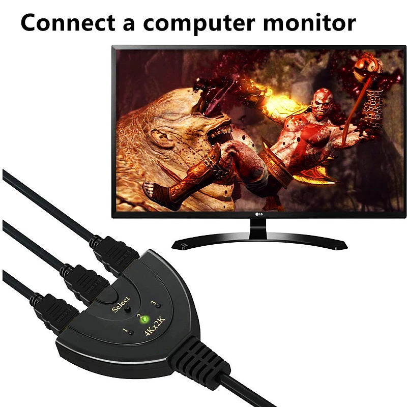 Jillway-HDMI 3  1 ġ 3 Ʈ 4K HDMI 3x1 ġ й, Ǳ  ̺ , Ǯ HD 4K 1080p 3D ÷̾   