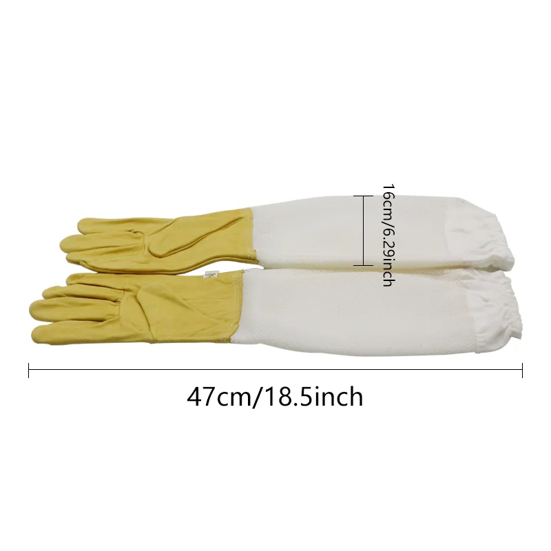 Beekeeping protective clothing kit 1Pair Leather Gloves & 1Pcs Anti Bee/Sting Cowboy Hat Breathable Beekeeper Apiculture tool