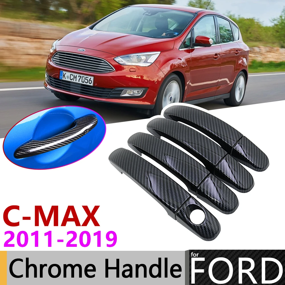 Черная накладка на дверную ручку из углеродного волокна для Ford C-MAX C MAX MK2 2011 ~ 2019 2012
