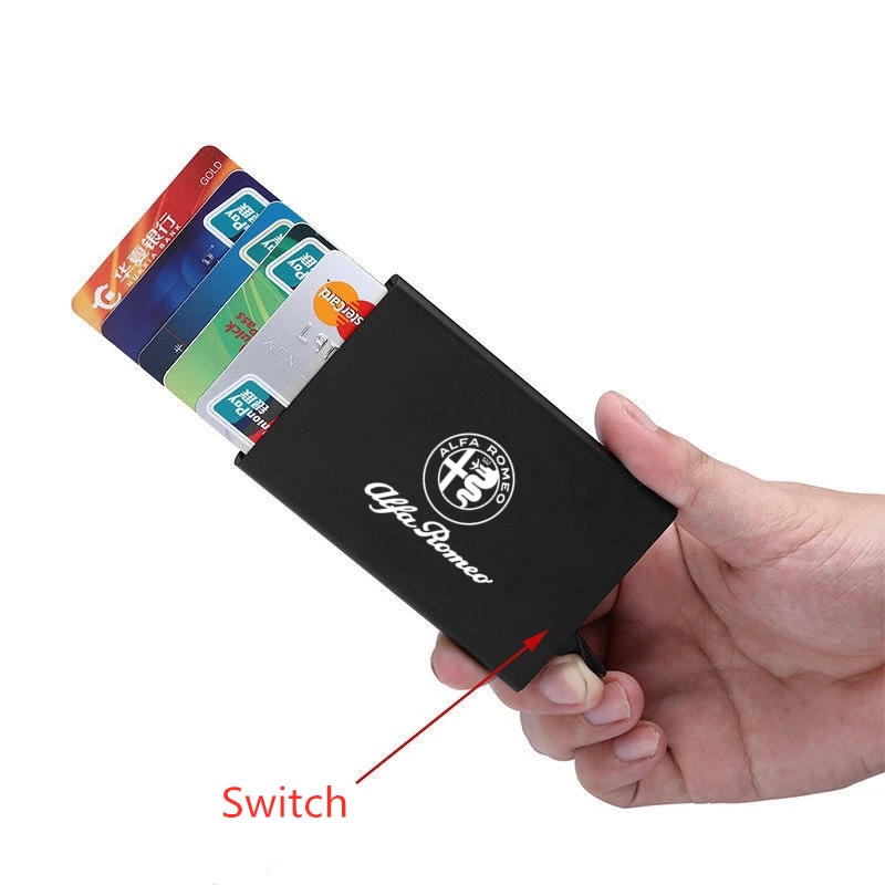 

For Alfa Romeo giulia stelvio giulietta 159 147 156 166 RFID Anti-theft Credit Card Holder Thin ID Card Case Bank Card Case