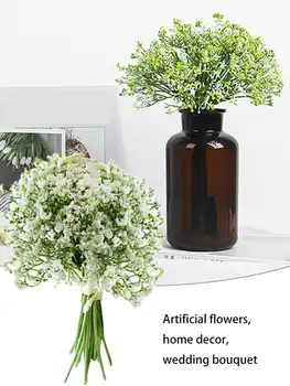 

16PCS Handmade Tuberose Babysbreath Artificial Flower Home Decoration Wedding Bouquets