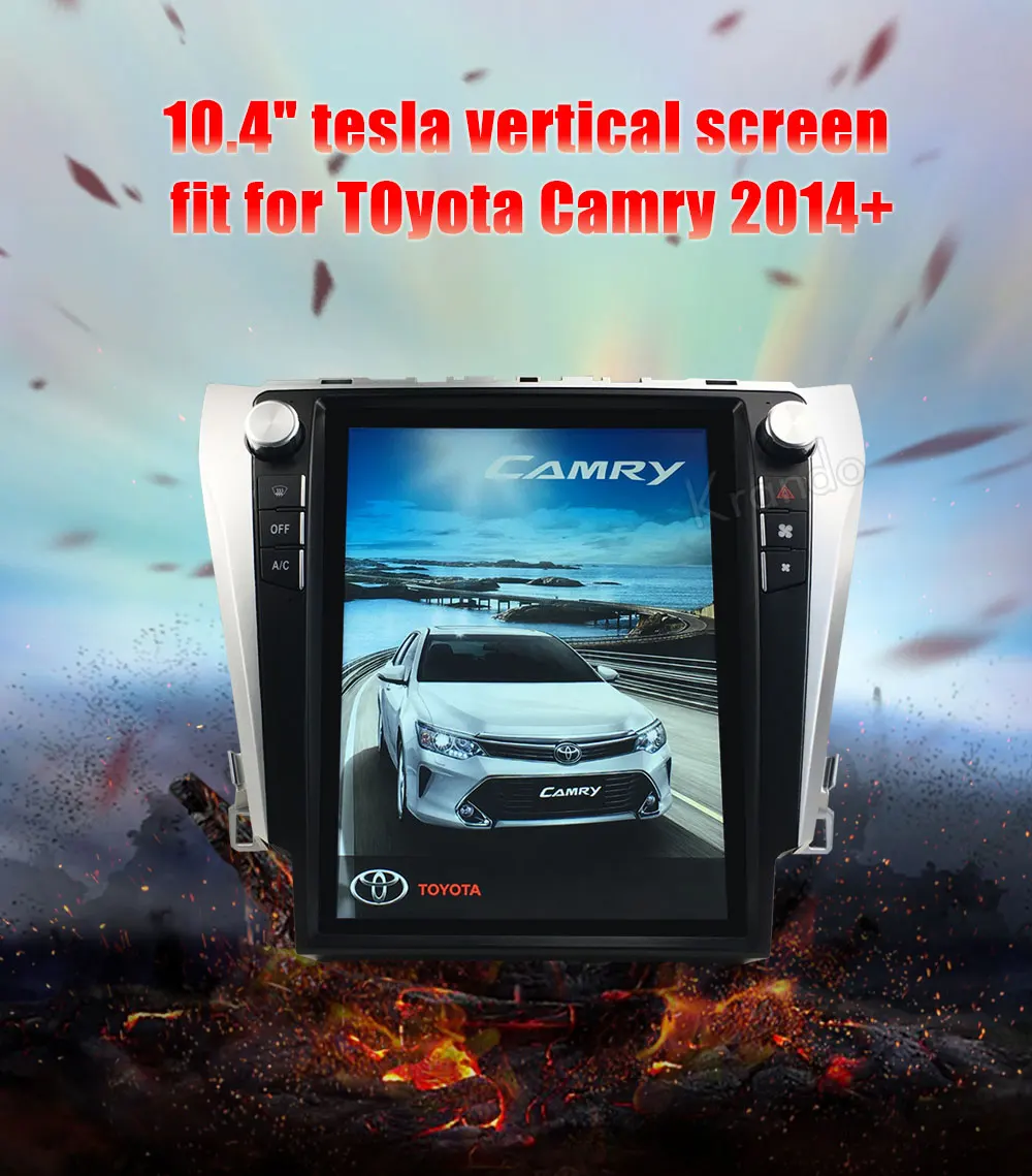 Discount Krando Android 8.1 12.1" Tesla style Vertical screen car multimedia system GPS for Toyota Camry 2013-2016 gps navigation player 0