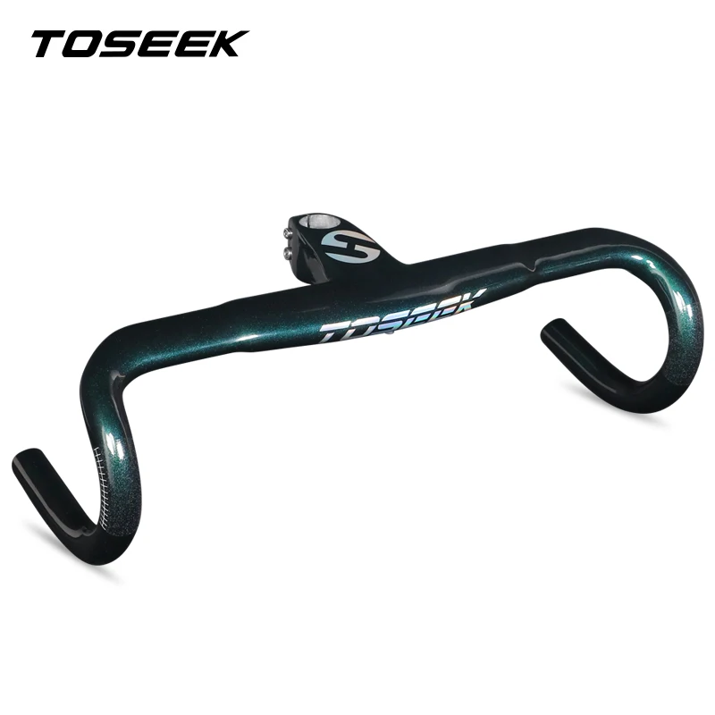 TOSEEK Integrated Road Bike Handlebar Carbon Fiber 400/420/440mm Bicycle 