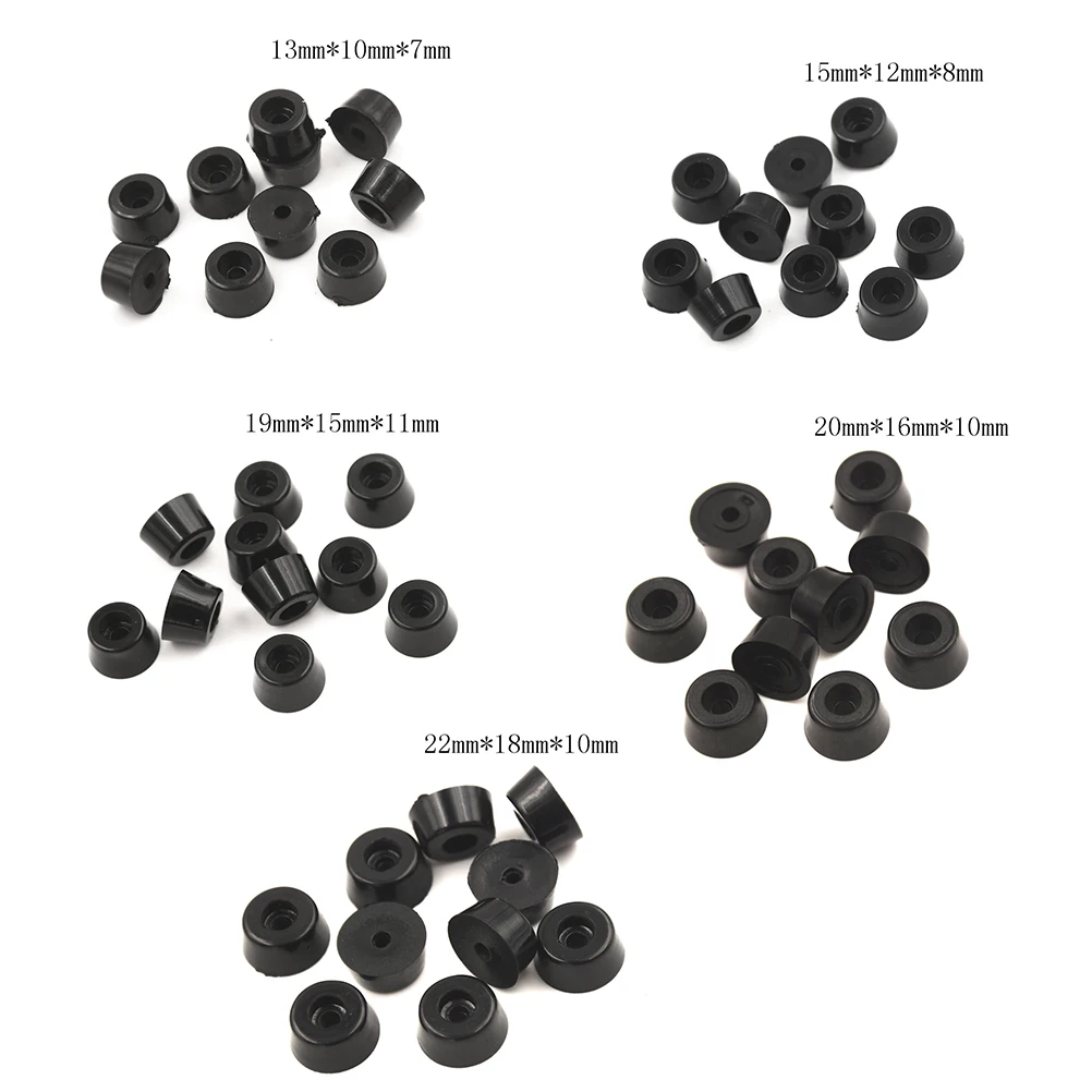 10pcs Anti Slip Furniture Legs Feet Black Speaker Cabinet Bed Table Box Conical Rubber Shock Pad Floor Protector Parts | Обустройство