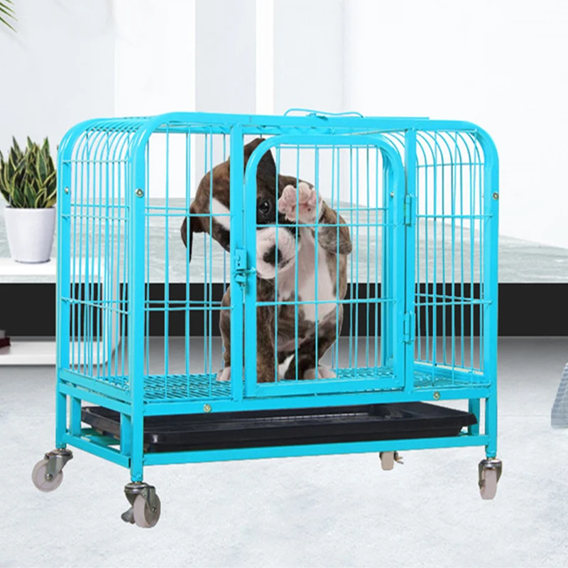 

Teddy Dog Cage Small Dog Large and Medium Dogs Bold Dog Cage Cat Rabbit Cage with Toilet Fence Pet Supplies