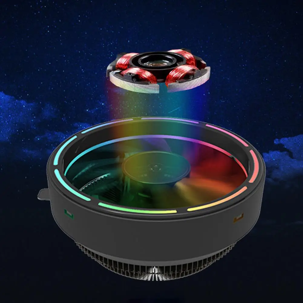 LED Silent 3 Pin Colorful RGB Changing Computer CPU Cooling Fan Cooler Radiator Cooling Fan Hydraulic Bearing R25