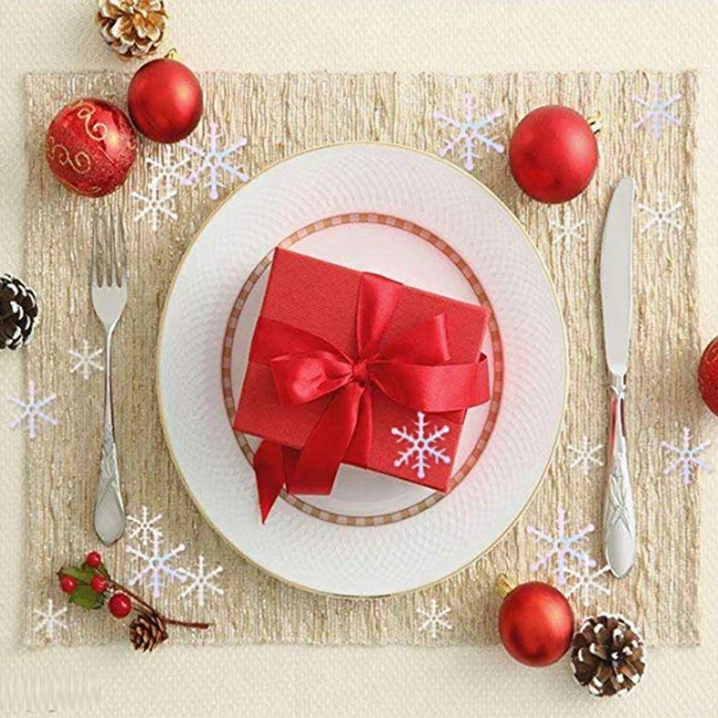 600Pcs Reusable White Snowflakes Confetti for Christmas Wedding Birthday Holiday Party Decorations Supplies