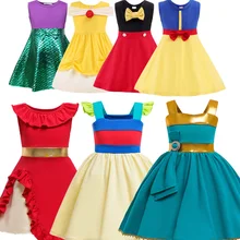 Костюм для хеллоуина с 7 узорами; рождественское платье для маленьких девочек на день рождения; платье принцессы «Дисней Белль»; платья для маленьких девочек