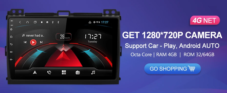 Best Isudar 1 Din Android 9 DVD Auto Radio For Toyota/Prado 120 2004-2009 Car Multimedia Player Octa Core RAM 4G ROM 64GB GPS DVR DSP 0