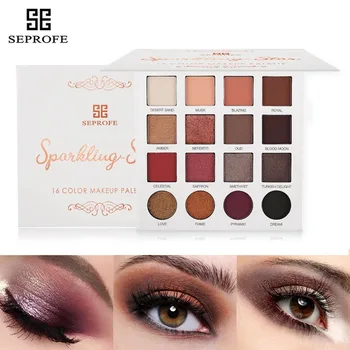 

16 color eyeshadows wet and dry daily makeup eyeshadow tray charm double eyes pearlescent matte makeup folding eyeshadow box