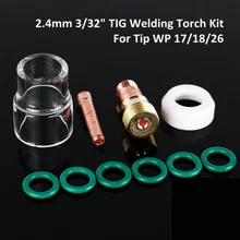

2.4mm TIG Welding Torch Stubby Gas Lens Heat Resistant Glass Cup Kit For WP-17/18/26 Semi-automatic Welding Torch Accessories
