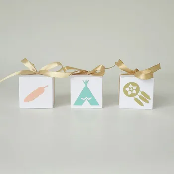 

50Pcs/Pack 5.5*5.5cm Kraft Paper Candy Box For Wedding Party Baby Shower Birthday Party