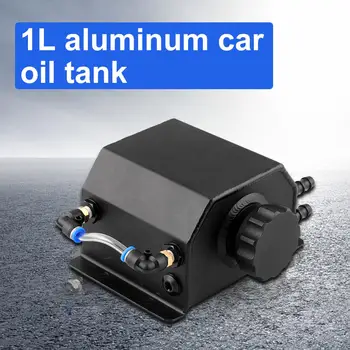

1 Litre 1000ml Universal Car Aluminum Oil Catch Tank Anodized Black Oil Can 1L Fuel Tank