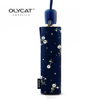 

Women's Umbrellas Automatic Sunscreen Anti UV Flowers Brand Umbrella Rain Olycat Parasol Female Folding Umbrella Windproof