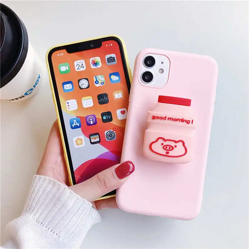 3D Cute cartoon holder stand Case For samsung galaxy a50 a70 a20 a30 a40 s8 s9 s10 plus lite note 9 10 8 a7 a8 2018 s7 edge a10