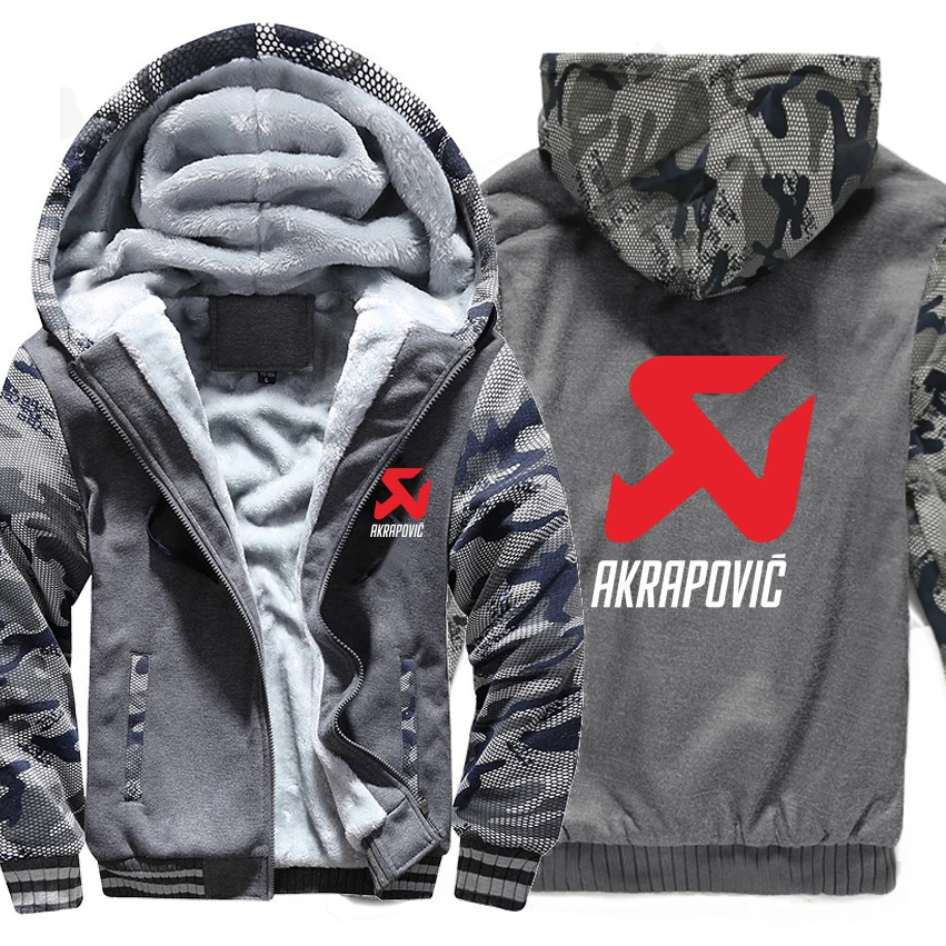 Akrapovic толстовки Зимний камуфляжный чехол куртка мужская шерстяная подкладка флис Akrapovic мужская Толстовка - Цвет: As picture