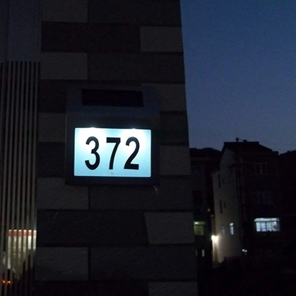 Solar Powered LED Light Sign House Hotel Door Address Plaque Waterproof Number Digits Plate Lamp For Home Lighting Sign White Li Solar Powered LED Light Sign House Hotel Door Address Plaque Waterproof Number Digits Plate Lamp For Home Lighting Sign White Li