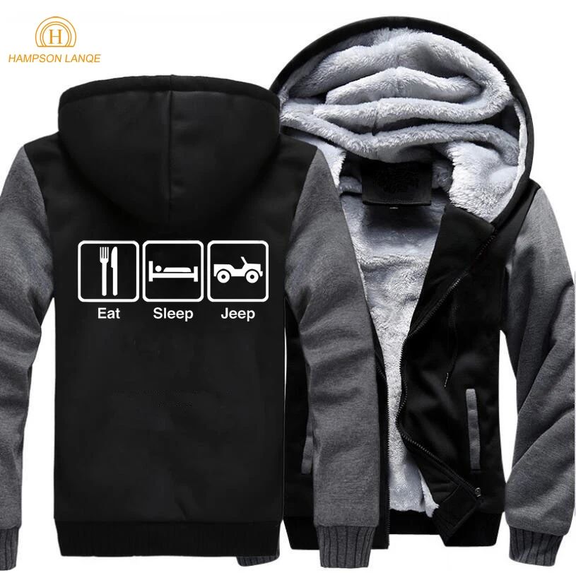 Eat Sleep Gaming теплая Толстая флисовая мужская зимняя куртка толстовки пальто толстовка пальто Черный Серый Верхняя одежда спортивная куртка - Цвет: dark gray black