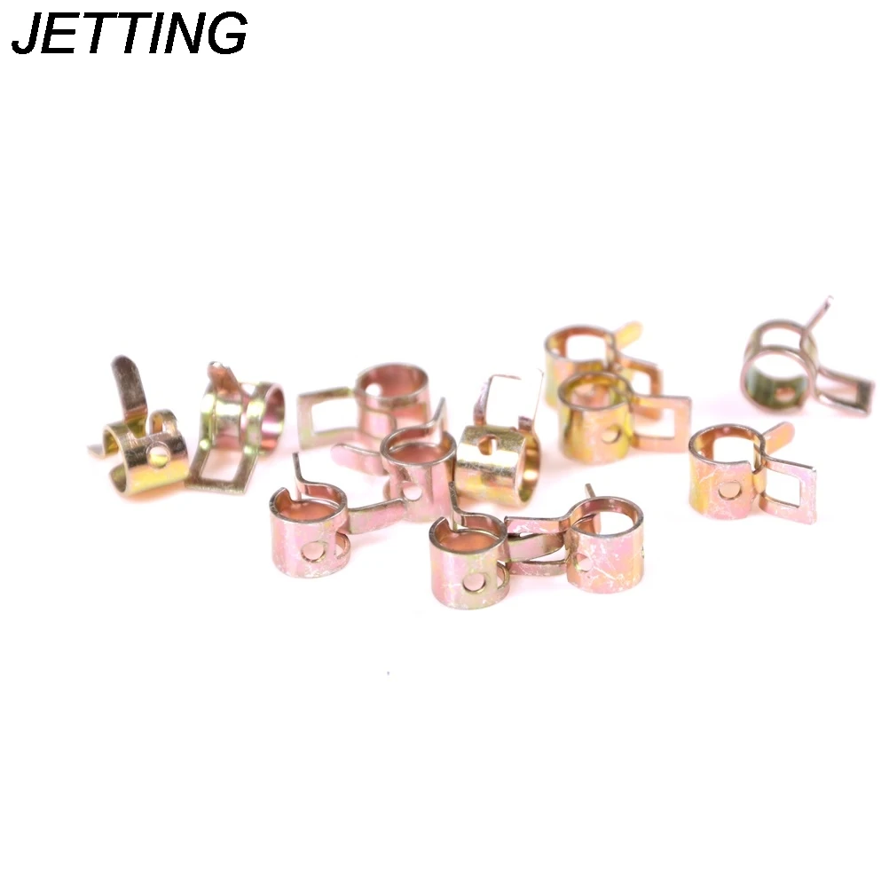 10Pcs 5-10mm Spring Clip Vacuum Fuel Hose Line Silicone Pipe Tube Band Clamps Fastener