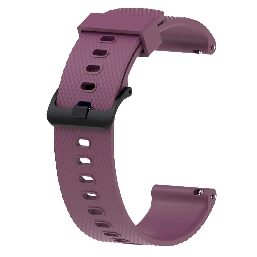 20mm watch strap for Garmin fenix 5 5x 5s band galaxy watch 42mm active 2 silicone wrist bracelet smart watch band Vivomove HR 3 - Цвет ремешка: purple