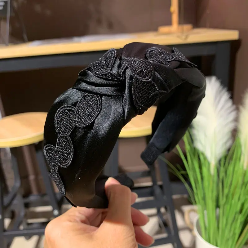Koren Fashion Hairband Lace Head Band Women Hair Accessories Women Hair Hoop Solid Color Hair Bands Head Dress Wholesale