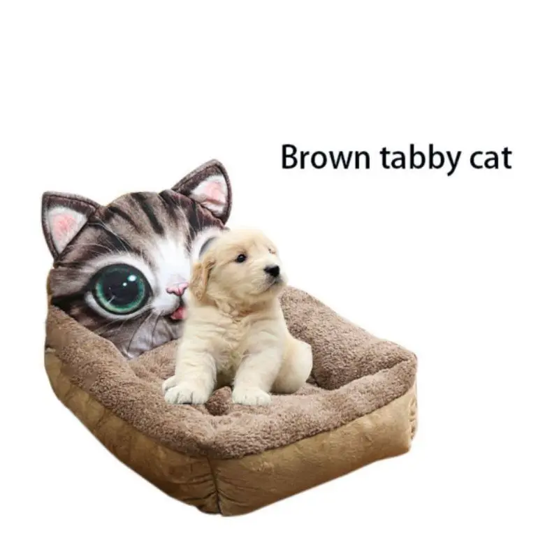 Кошка Кровать Дом Мягкая мультяшная форма кошка кровать милая собака кровать для маленьких собак Лежанка для котов зимняя теплая Лежанка коврик для щенка