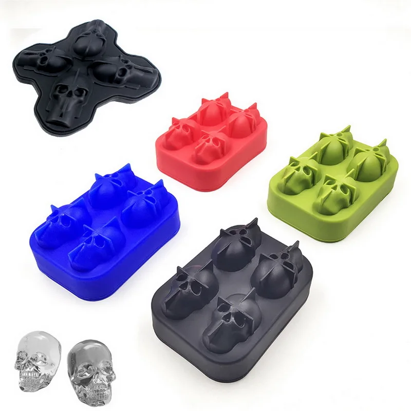 Hoomall Силиконовый Лоток Для Льда 3D череп силиконовая форма льда мяч плесень шарик виски льда формы для крема формы для вечерние бар