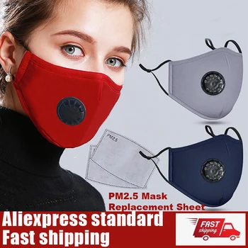 

Cotton Face Mask + Pm2.5 Filter Mouth Mask Activated Carbon Filter Breathable Mouth-muffle Mask Dustproof for adult health care