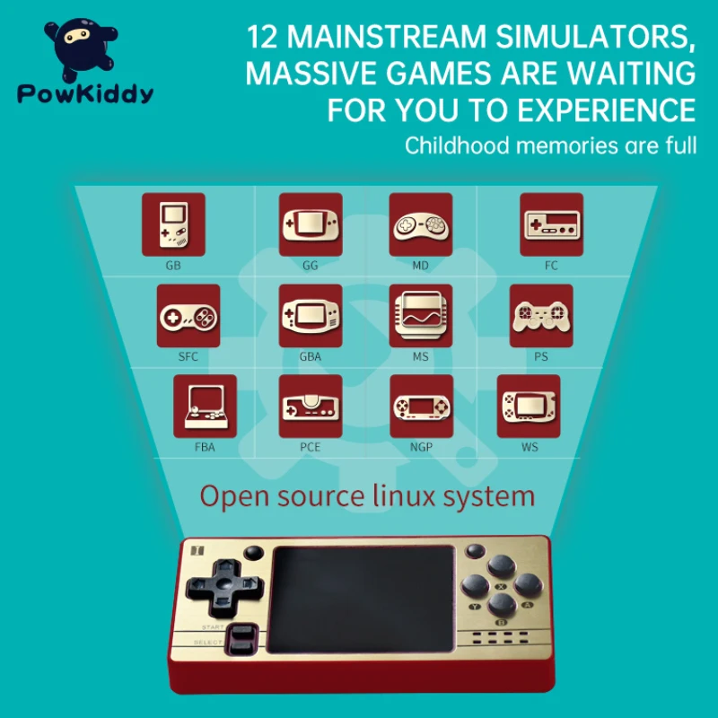POWKIDDY Q20 MINI Open Source 2.4 Inch OCA Full Fit IPS Screen Handheld Game Console Handheld Game Players Classic Handheld