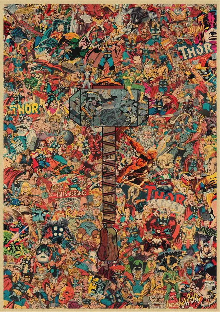 Marvel DC Comics супергерои, Бэтмен, Джокер, Мстители, Супермен, настенный художественный плакат - Цвет: Темно-серый
