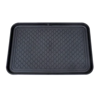 

BESTHousehold Multifunctional Plastic Shoe Tray/Plastic Tray/Plant Mat Tray/Pet Mat Multi-Purpose, Black
