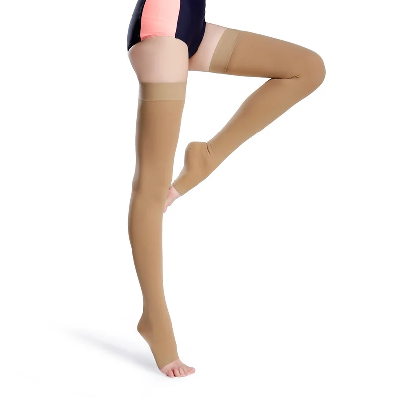 Totexil Compression Stockings For Women & Men, 15-20mmHg Thigh High Compression Socks,Closed Toe Medical Compression Socks With Silicone Dot Band-Best Support For Running Nursing Sports Varicose Veins