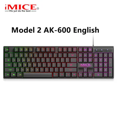 Model 2 -Black Eng Игровая клавиатура iMice, имитация механической клавиатуры с подсветкой, русская геймерская клавиатура, проводные игровые клавиатуры USB для компьютера - Цвет: Model 2 -Black Eng